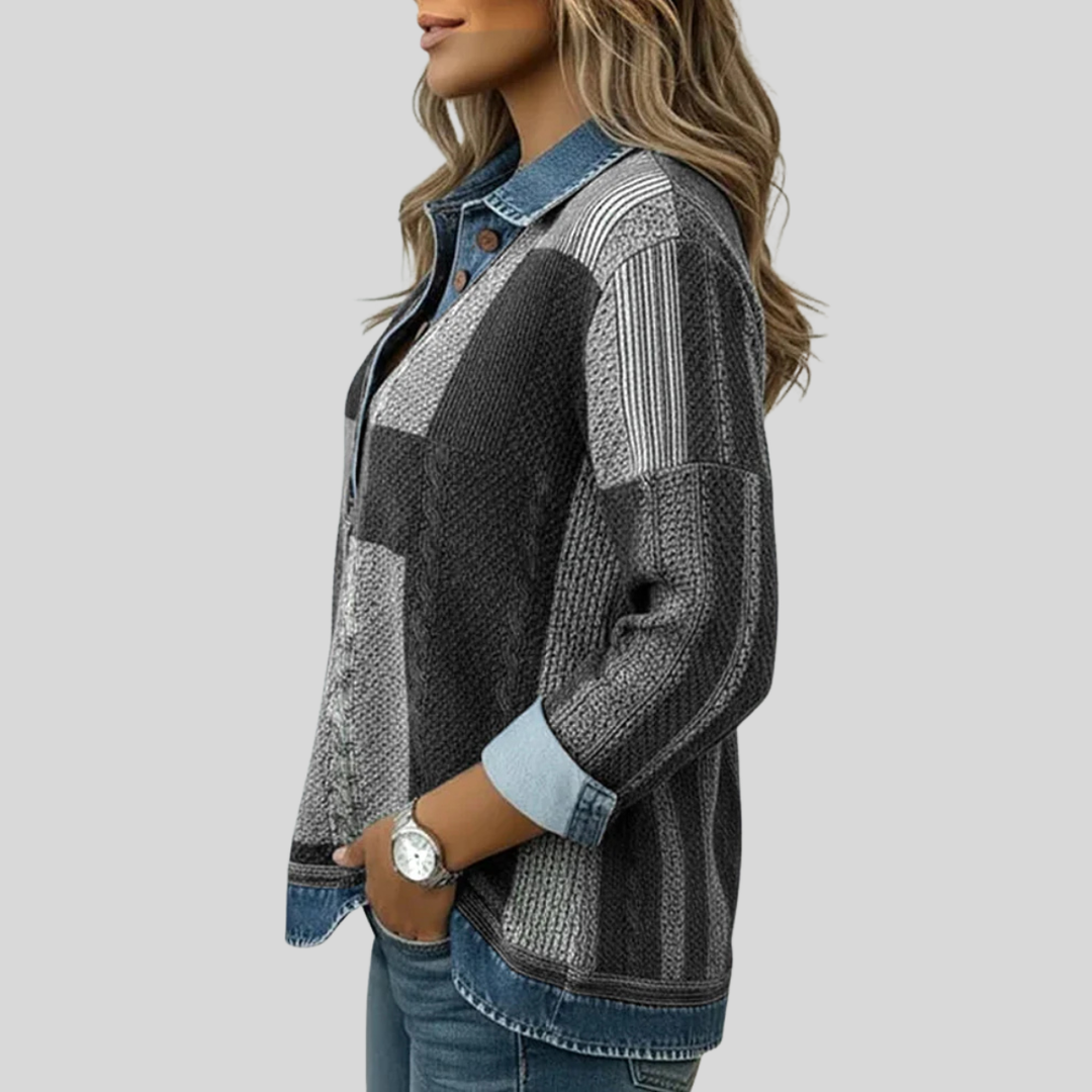 Sientje - Sweat à patchwork en couleurs bloquées