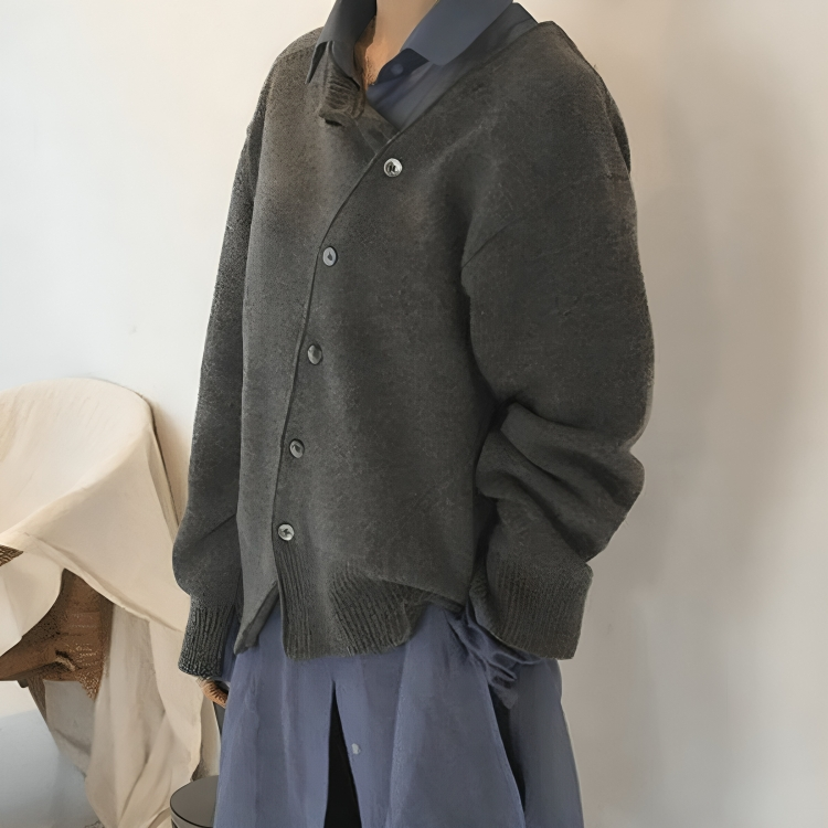 Luna | Cardigan avec Boutons Asymétriques