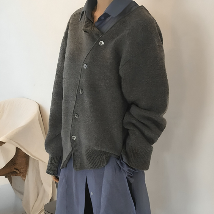 Luna | Cardigan avec Boutons Asymétriques