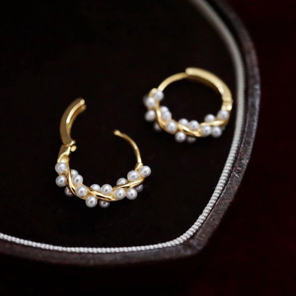 Torsadé Perles Boucles d'Oreilles (Paire)
