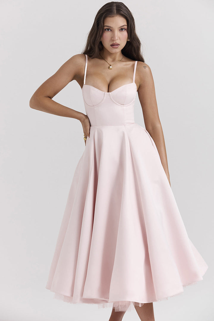 YLIANA | Robe Midi d'Été Romantique