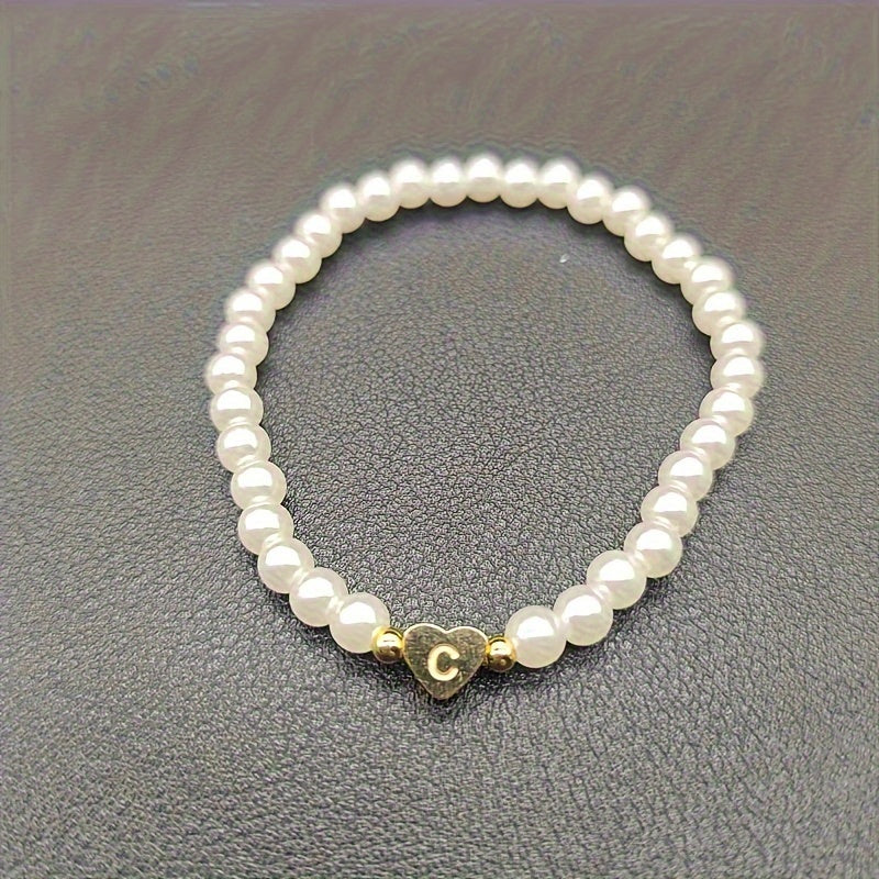 Bracelet Chic avec Initiale en Forme de Cœur (A–Z)