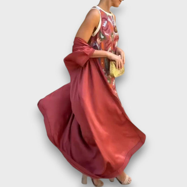 Selviane - Maxi Robe avec Cardigan