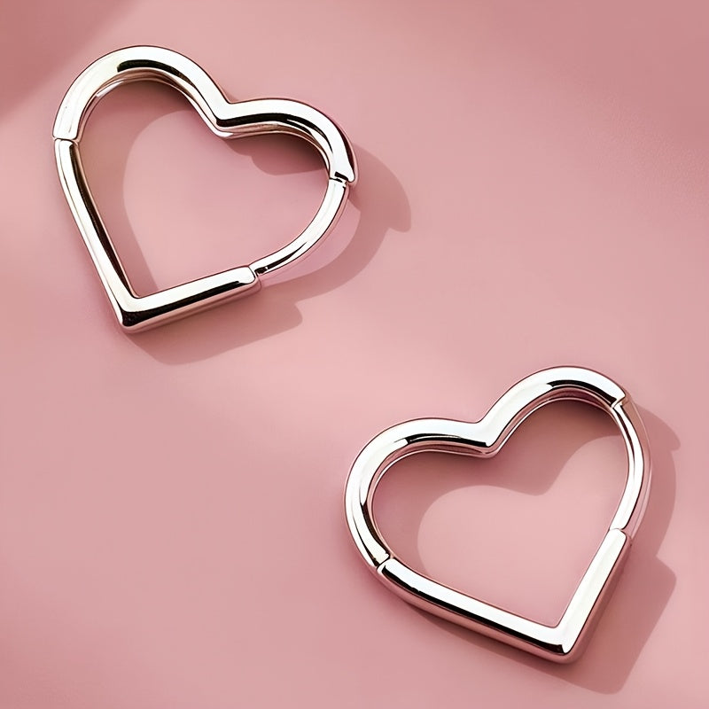 Boucles d'oreilles en forme de cœur doré en acier inoxydable