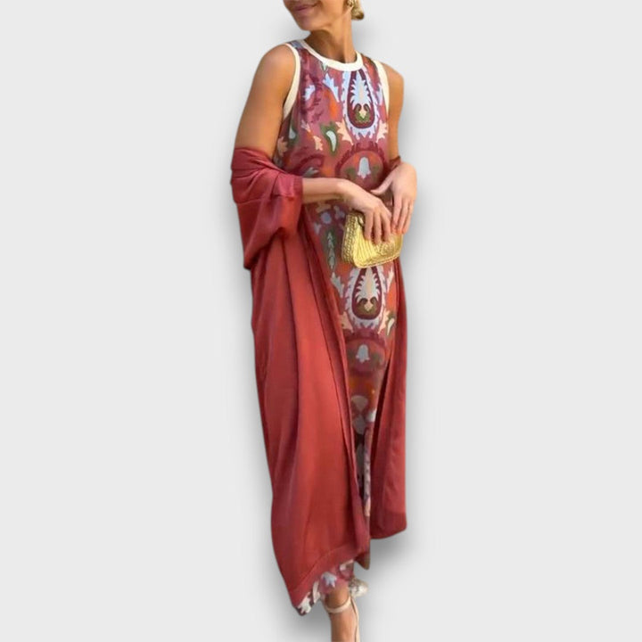 Selviane - Maxi Robe avec Cardigan