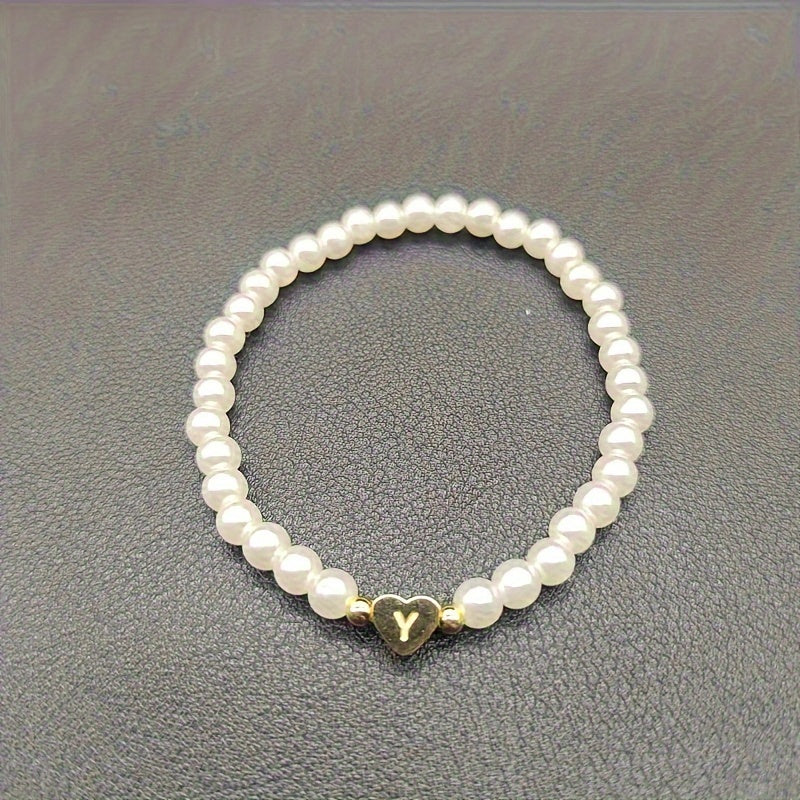Bracelet Chic avec Initiale en Forme de Cœur (A–Z)