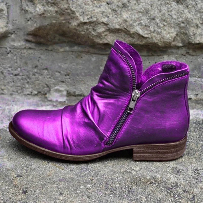 Bottines Orthopédiques en Cuir avec Zip