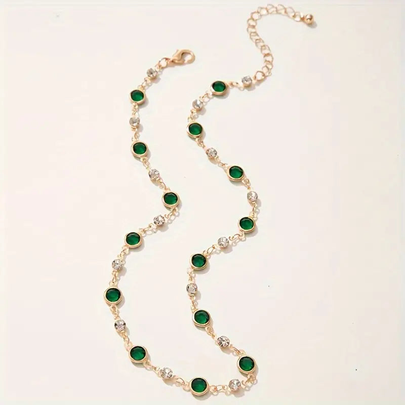 Collier Pendentif Émeraude Verte
