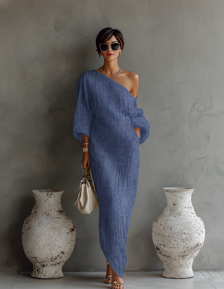 Robe Écru Sans Épaules