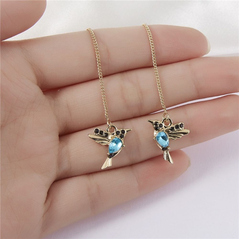 PAIRE DE BOUCLES D'OREILLES COLIBRI