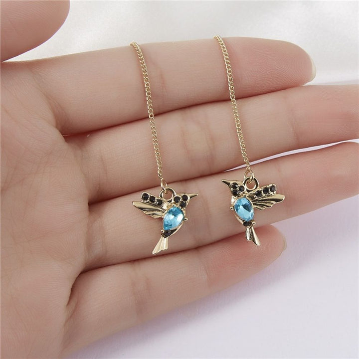 PAIRE DE BOUCLES D'OREILLES COLIBRI