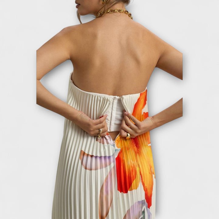 Michelle - Robe Maxi Coeur en fleur orange