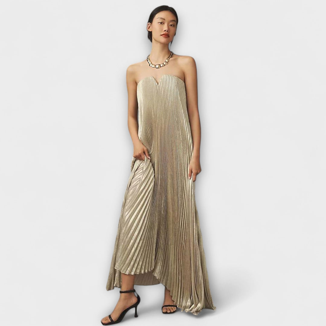 Michelle - Robe Maxi Coeur en fleur orange