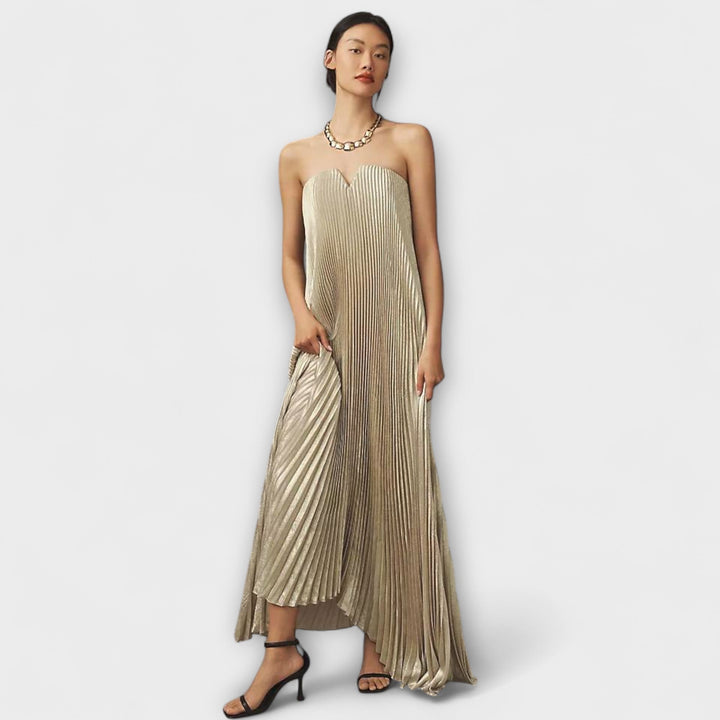 Michelle - Robe Maxi Coeur en fleur orange