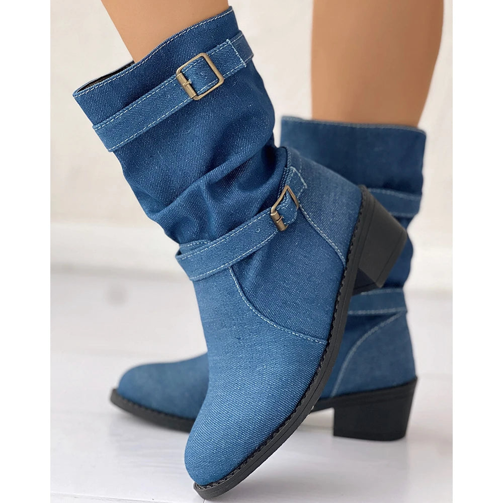 Denim Rodeo Ankle Boots