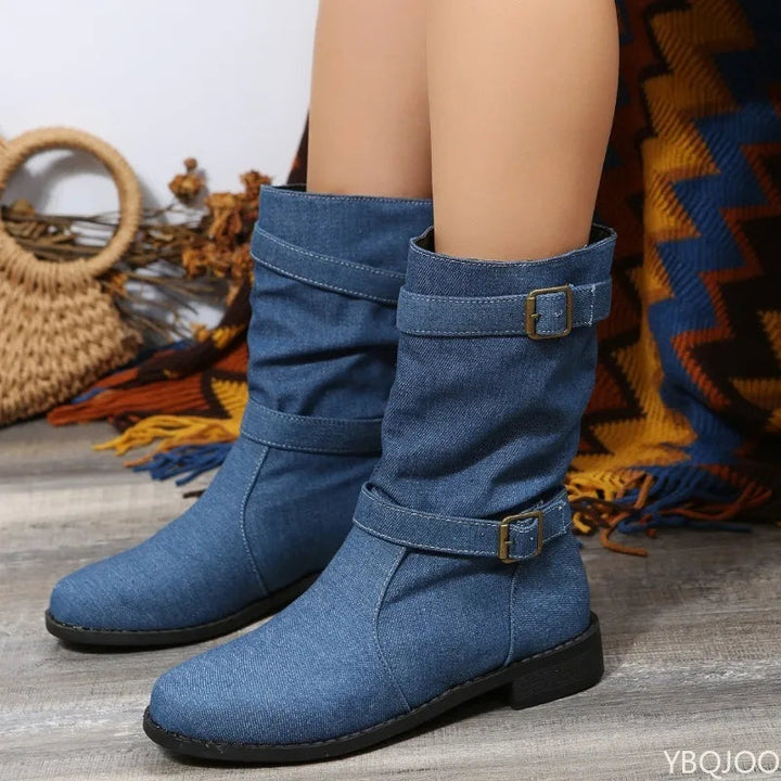 Denim Rodeo Ankle Boots