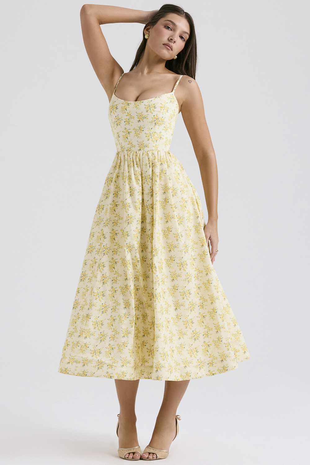 ESTELLE | Robe Midi Été Élégante Corset