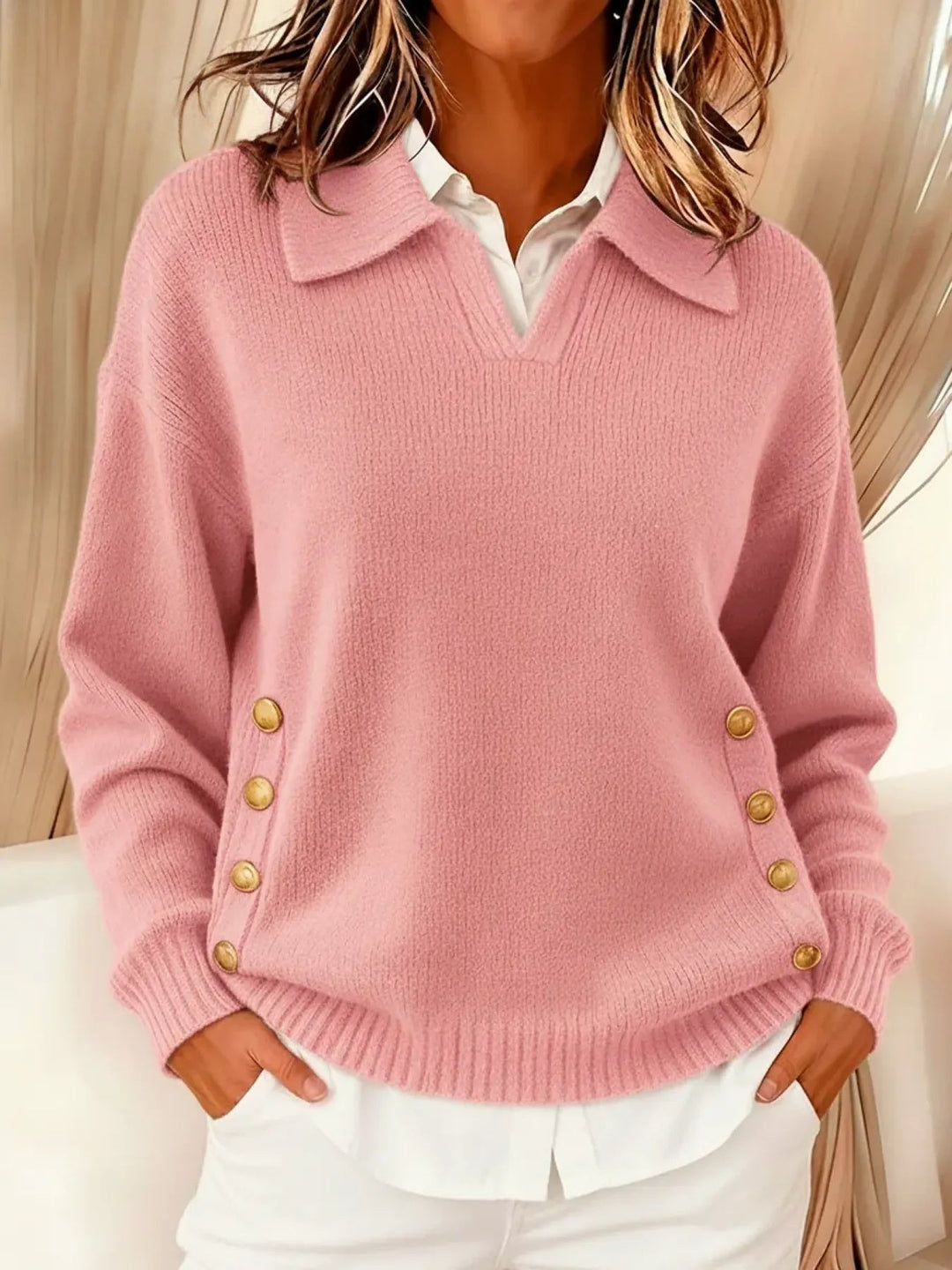 Erminia | Pull à Col Polo et Boutons