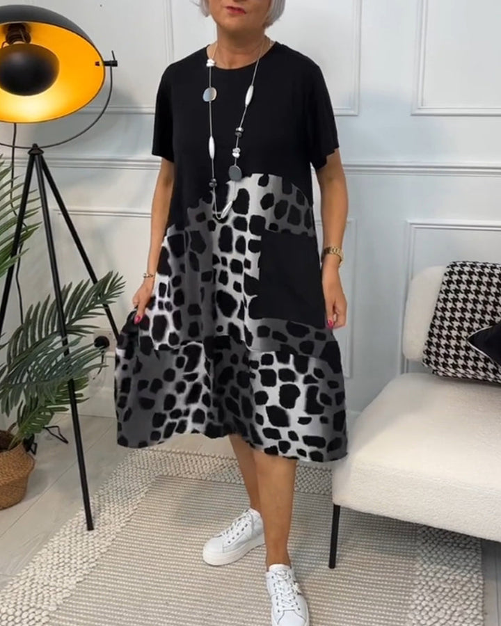 Naomi™ | Robe Décontractée à Imprimé avec Col Rond