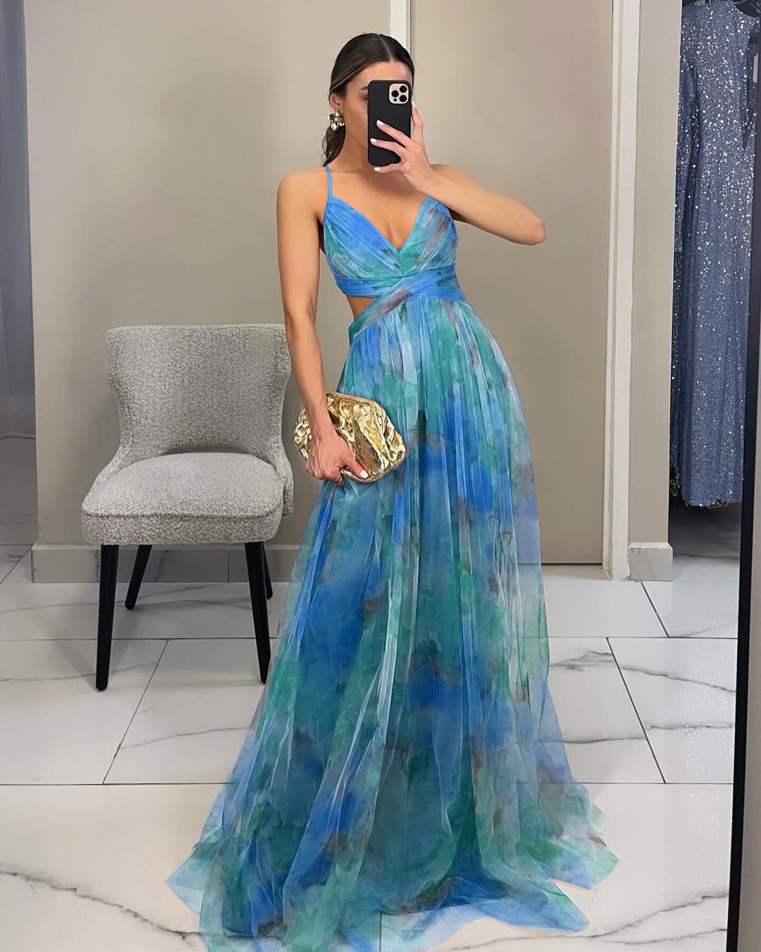 Claudia|™ Robe longue enchanteur avec imprimé floral