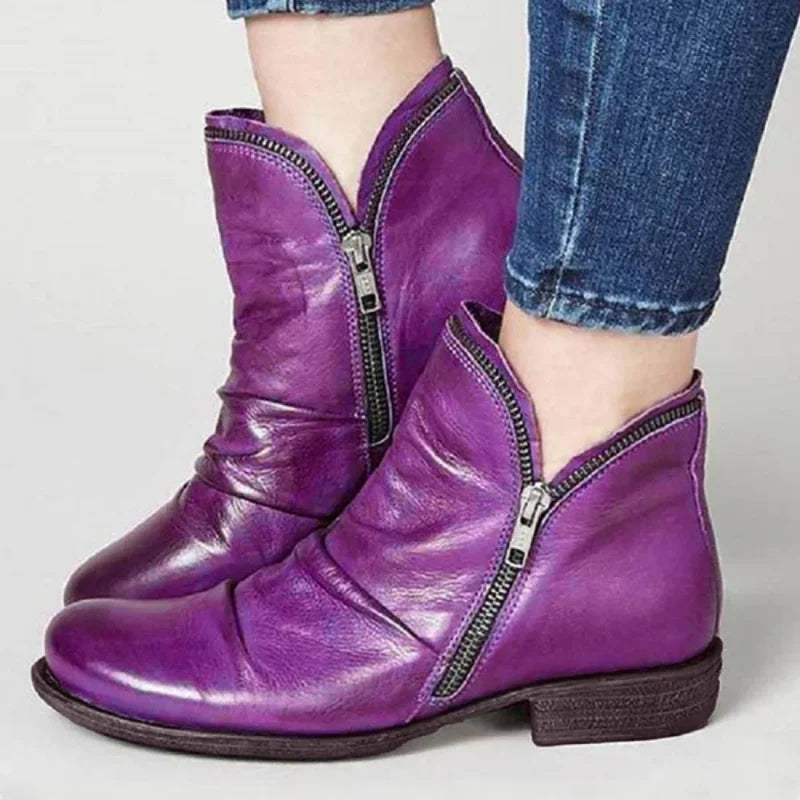 Bottines Orthopédiques en Cuir avec Zip