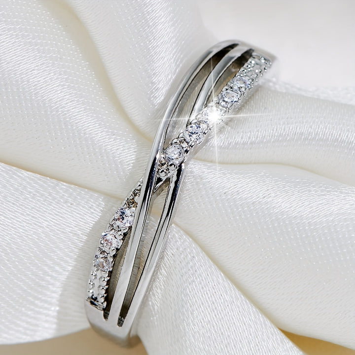 Bague de jour en zircon et or blanc