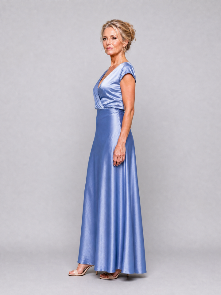 Samouse | Robe Maxi à Manches Courtes et Corps Croisé