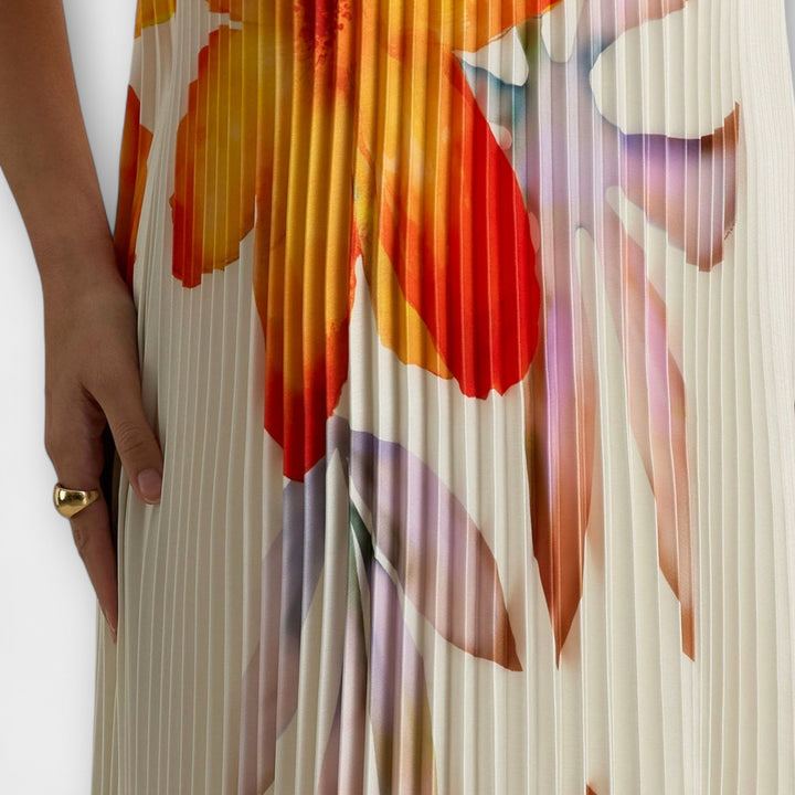 Michelle - Robe Maxi Coeur en fleur orange