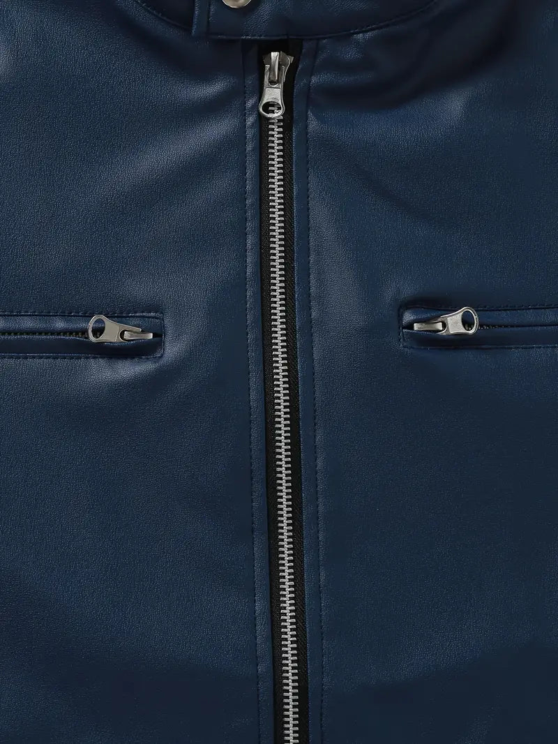 Piers – Veste de Moto en Cuir Synthétique