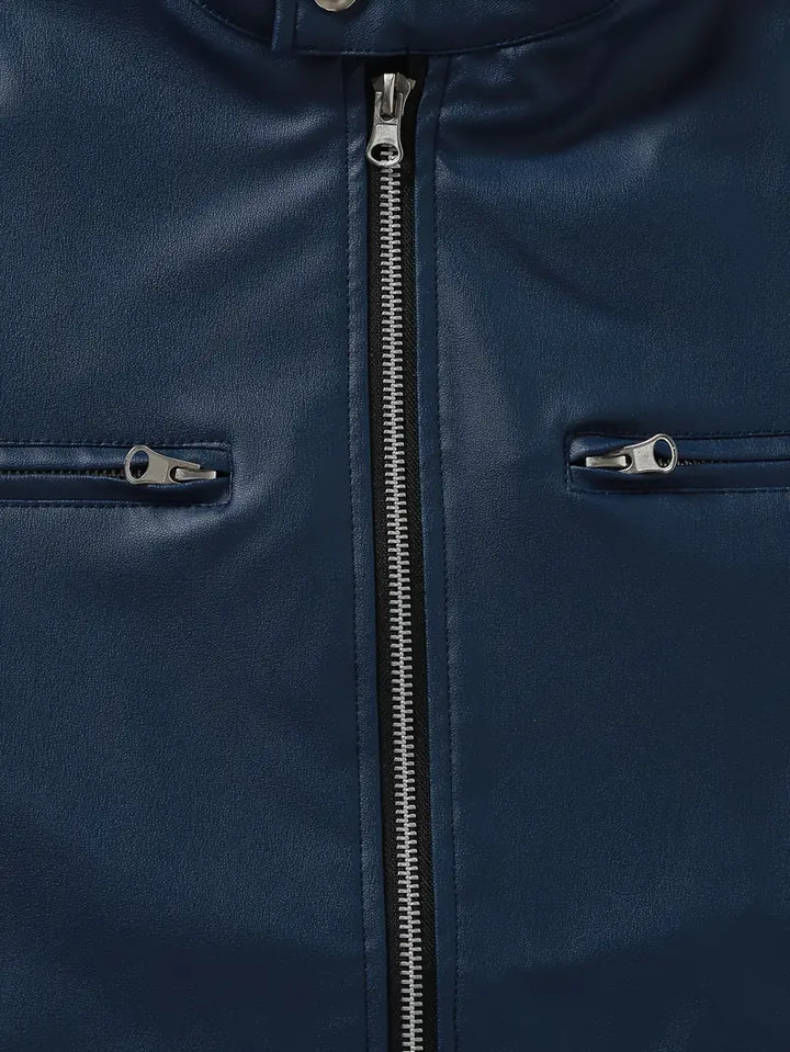 Piers – Veste de Moto en Cuir Synthétique