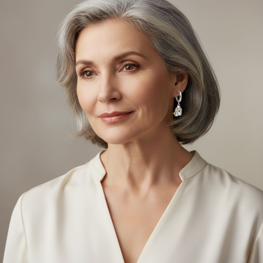 Ginny™ - Boucles d'oreilles avec Icône de Chien (Fermoir Rond)