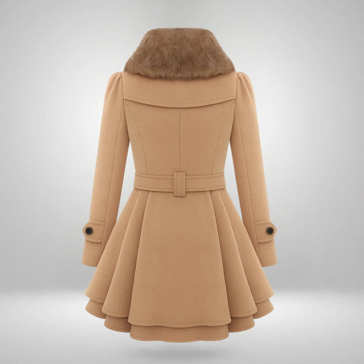 Yena™ | Trench-coat chic avec fourrure vegan