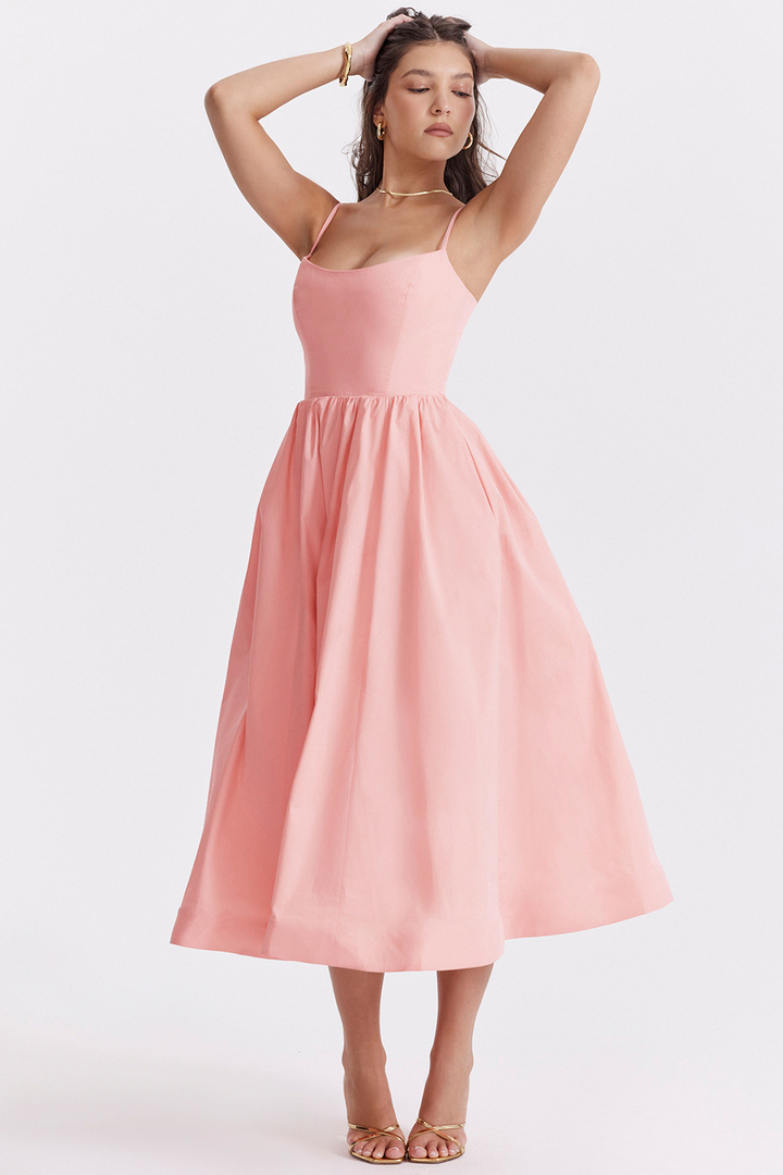 ESTELLE | Robe Midi Été Élégante Corset