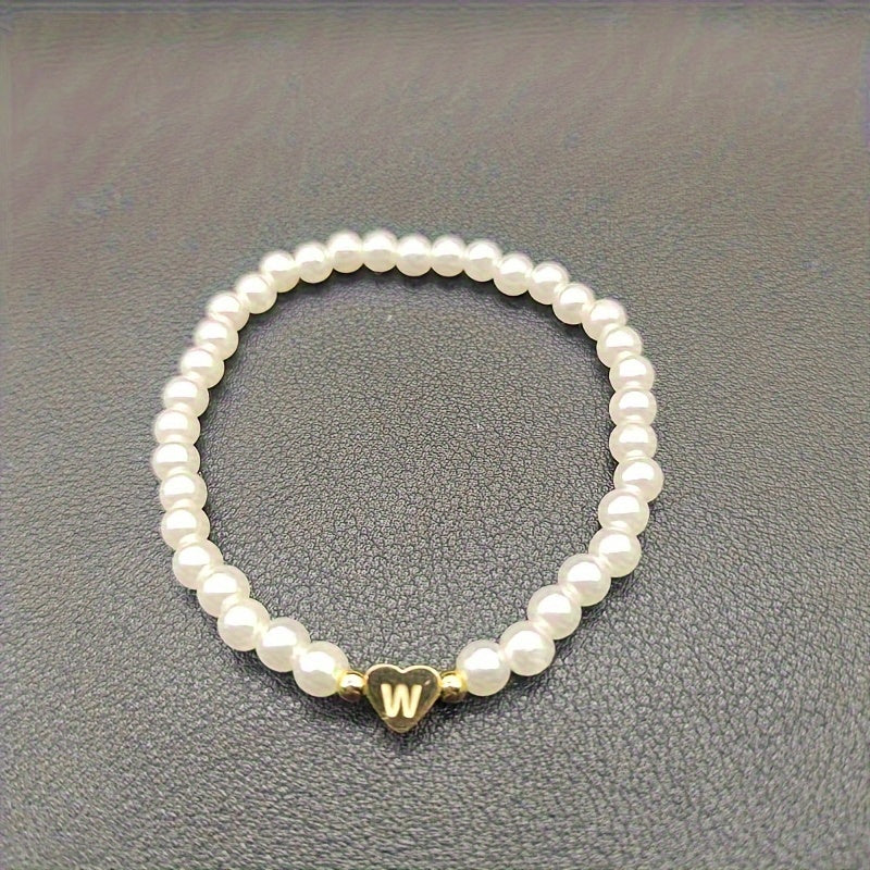 Bracelet Chic avec Initiale en Forme de Cœur (A–Z)
