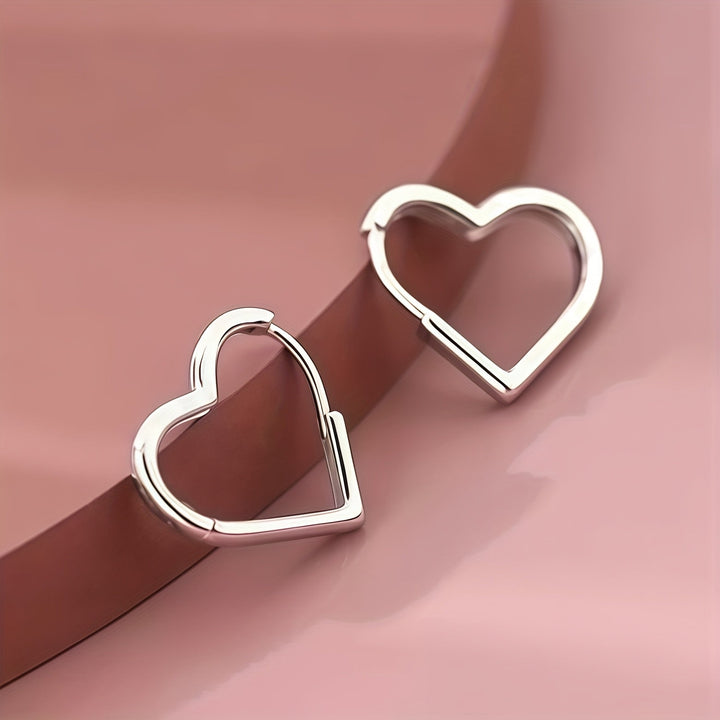 Boucles d'oreilles en forme de cœur doré en acier inoxydable
