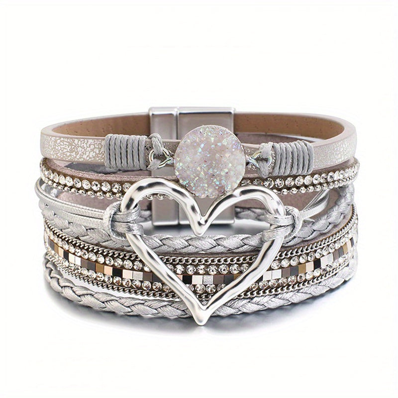 Bracelet en Cuir Multicouche Boho