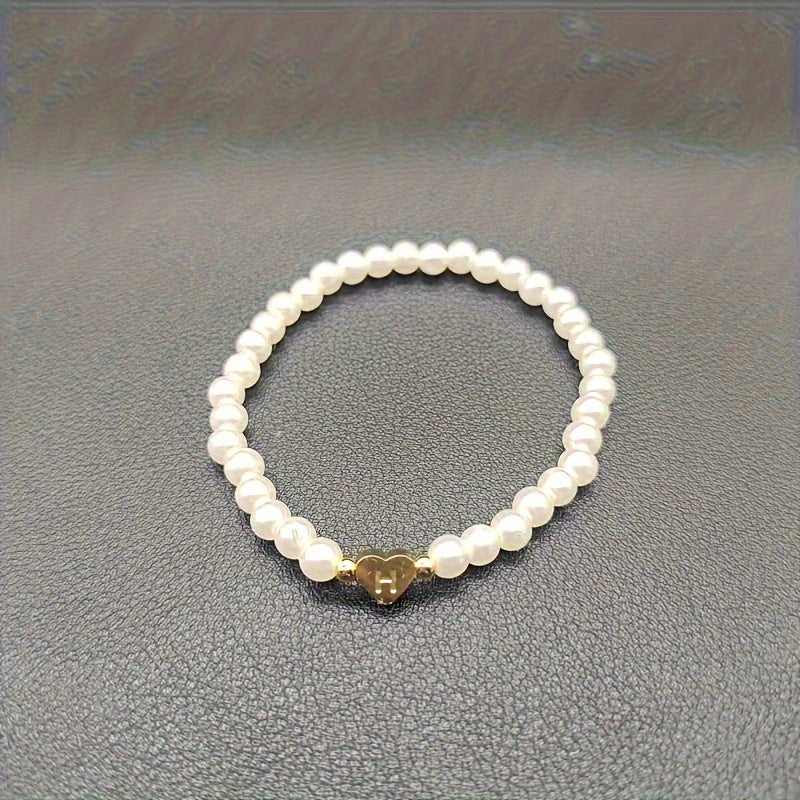 Bracelet Chic avec Initiale en Forme de Cœur (A–Z)