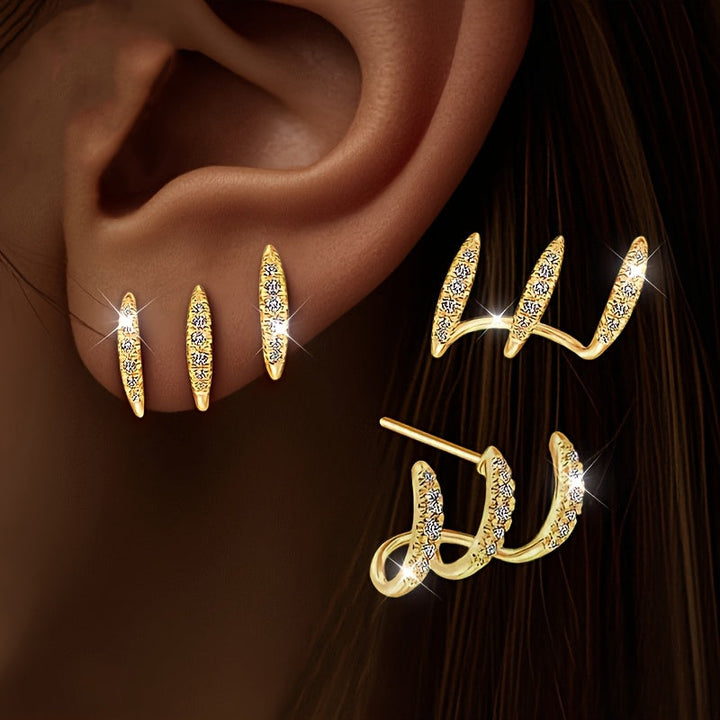 Boucles d'oreilles élégantes à double pendants