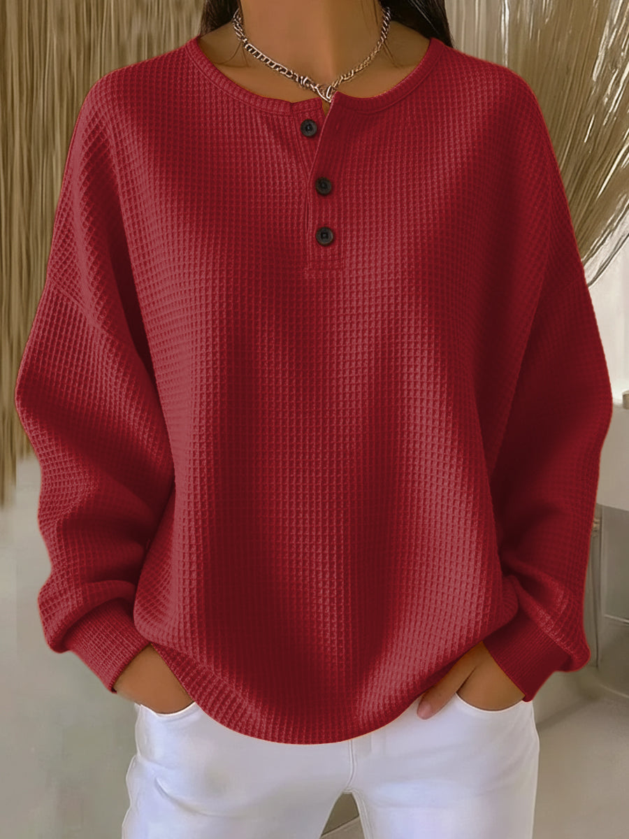 Miranda | Sweat Henley Gaufré