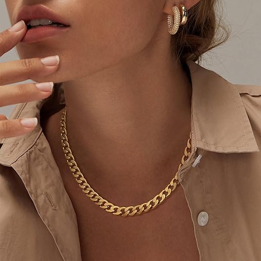 Collier chunky avec maillons cubains