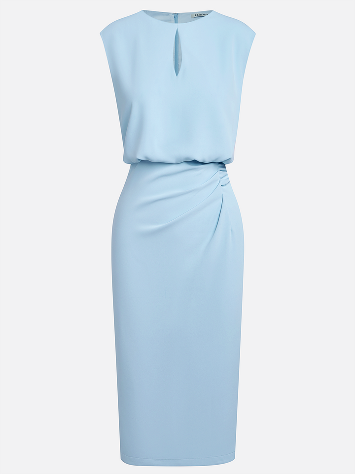Valentina™ | Robe midi avec drapé latéral au charme sophistiqué