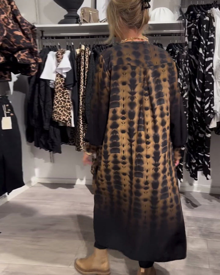 Lisette™ | Robe à décolleté en V et manches longues avec dégradé de couleurs