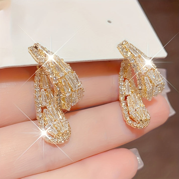 Boucles d'Oreilles Cascade en Or Blanc