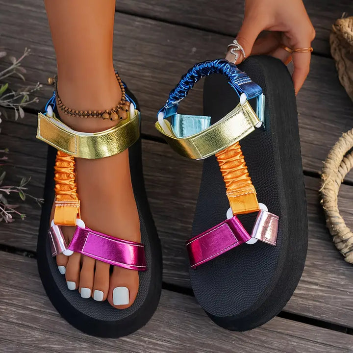 Iridescent Platform Reyna Sandals