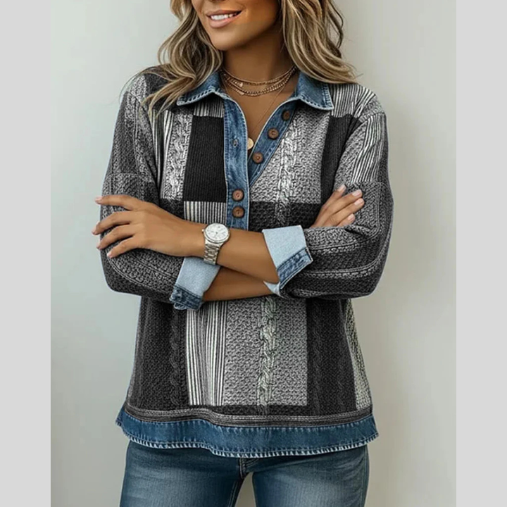 Sientje - Sweat à patchwork en couleurs bloquées