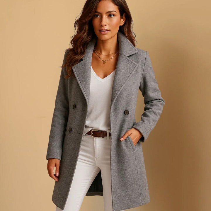 Barbara™ | Manteau en laine classique à double boutonnage