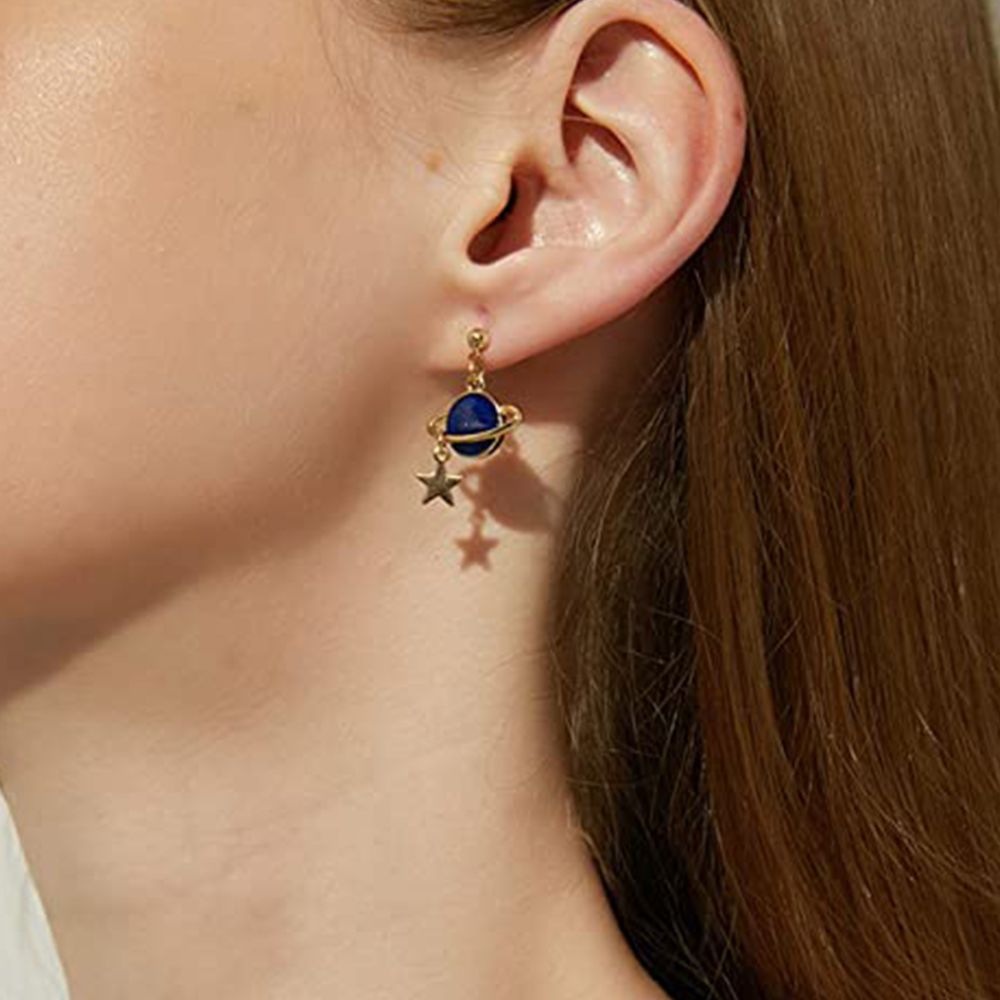 BOUCLES D'OREILLES ASTRONAUTE ET PLANÈTE (ENSEMBLE)