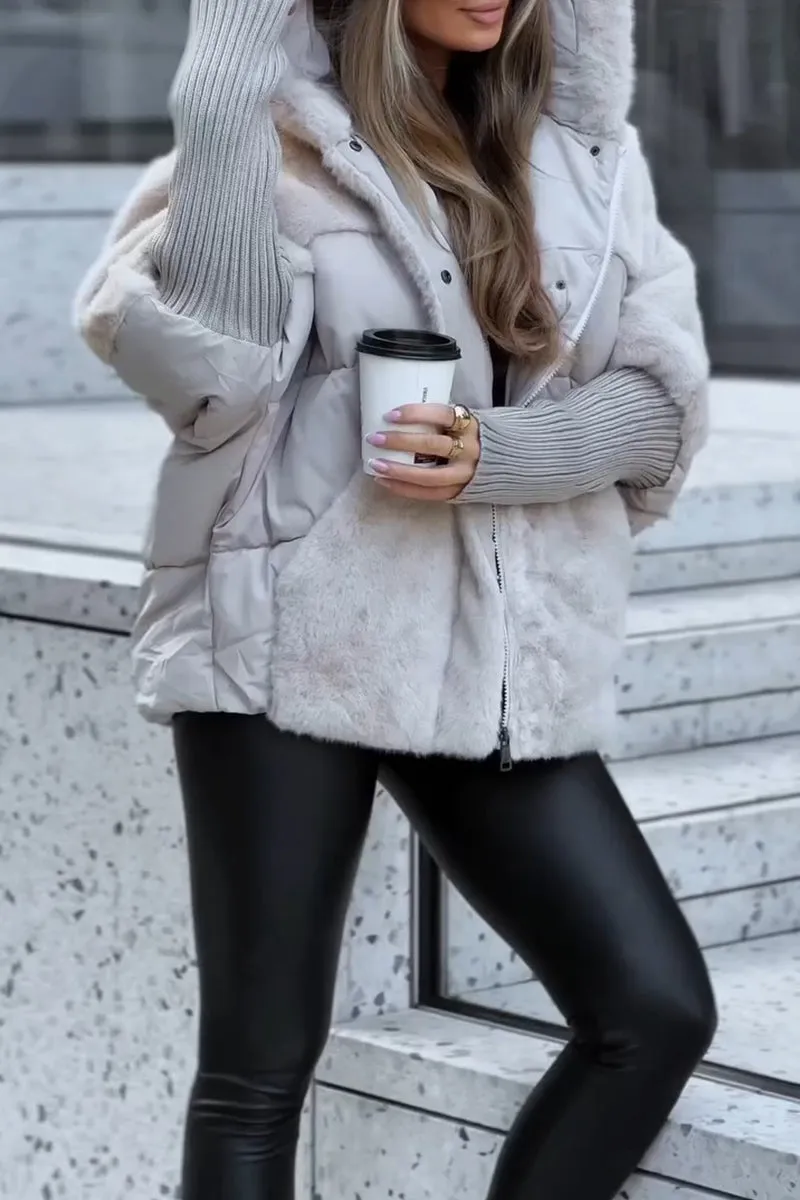 Veste bomber à capuche pour femmes