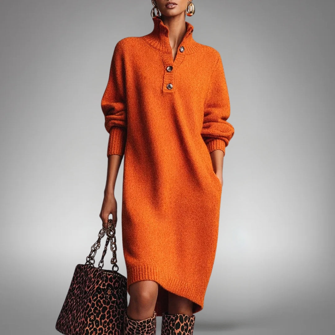 Marion™ | Robe en tricot douce avec boutons