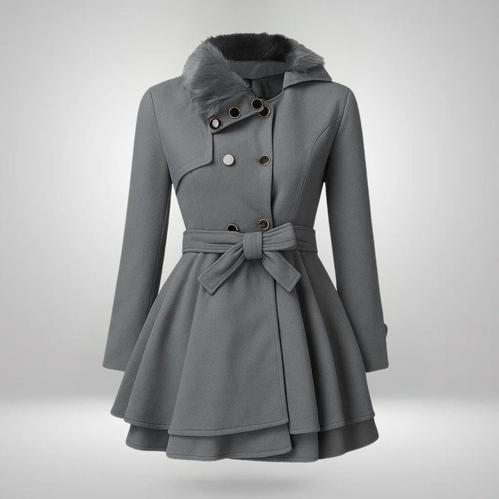Yena™ | Trench-coat chic avec fourrure vegan